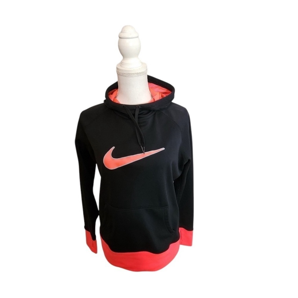 Nike Pink Hooded Thermafit Sweatshirt with Cuffed Sleeves